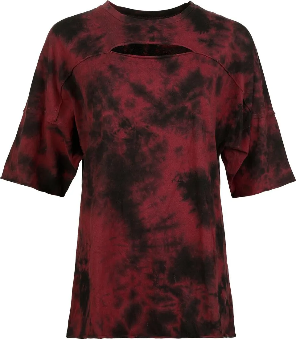 black-premium-by-emp-t-shirt-cut-out-schwarz-rot-damen image 1