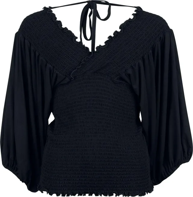 black-premium-by-emp-damen-langarmshirt-schwarz-mit-elastischem-bund image 1