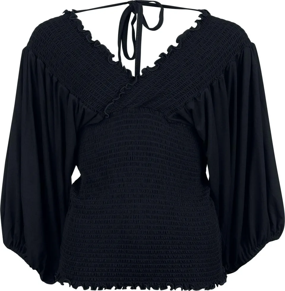 black-premium-by-emp-damen-langarmshirt-schwarz-mit-elastischem-bund image 1