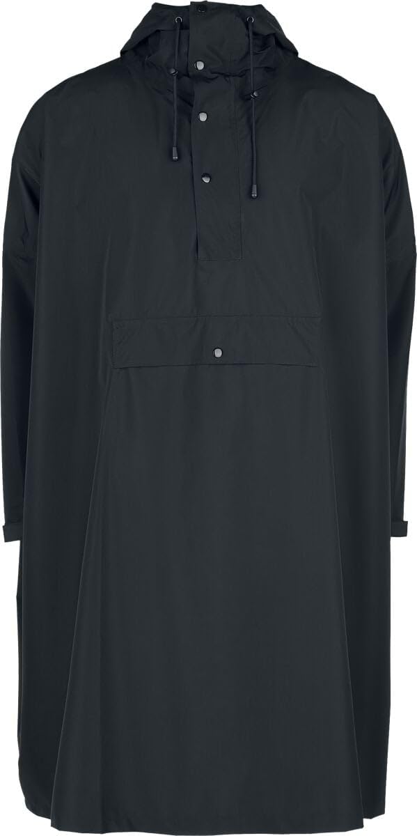 red-by-emp-m-ntel-unisex-regenmantel-schwarz-kapuze image 1