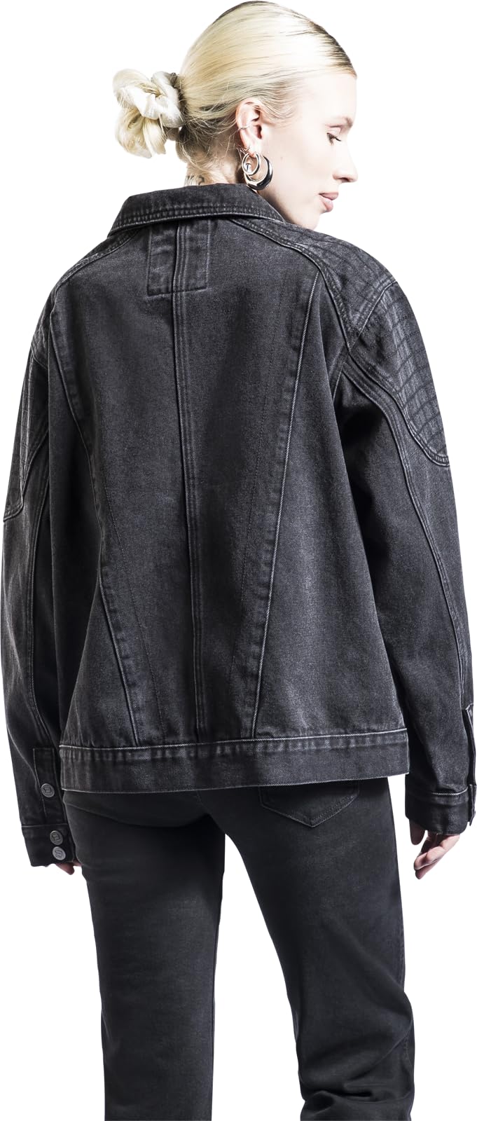 red-by-emp-damen-jeansjacke-schwarz-oversized-biker image 7