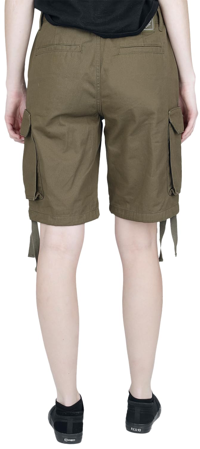 black-premium-by-emp-damen-shorts-olivgr-n-g-rtelschlaufen-gr-m image 7