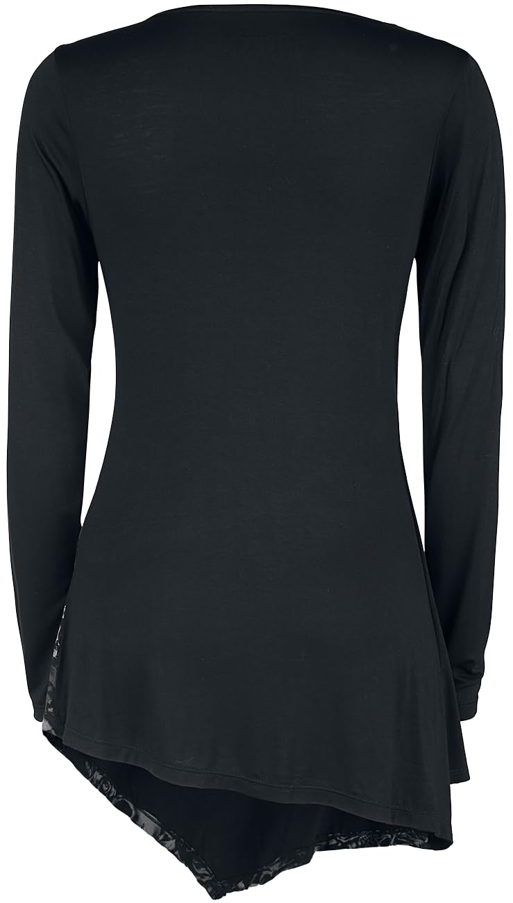 black-premium-by-emp-longsleeve-damen-schwarz-wasserfall-l-mit-print image 3