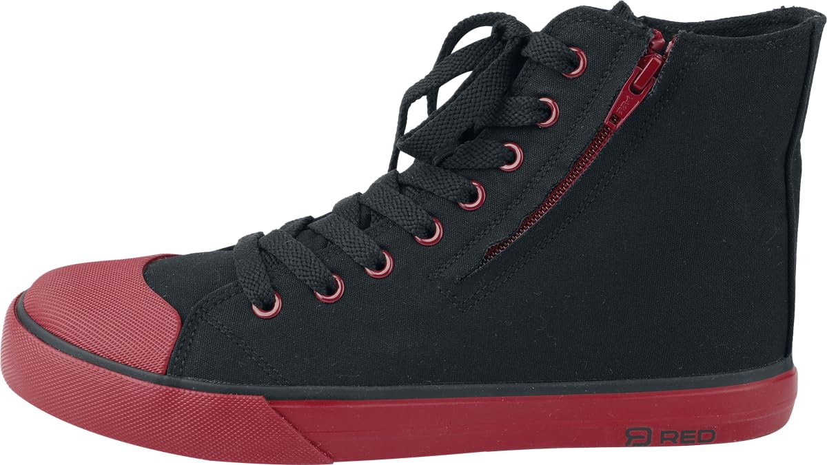 red-by-emp-basic-sneaker-high-schwarz-rot-unisex image 4