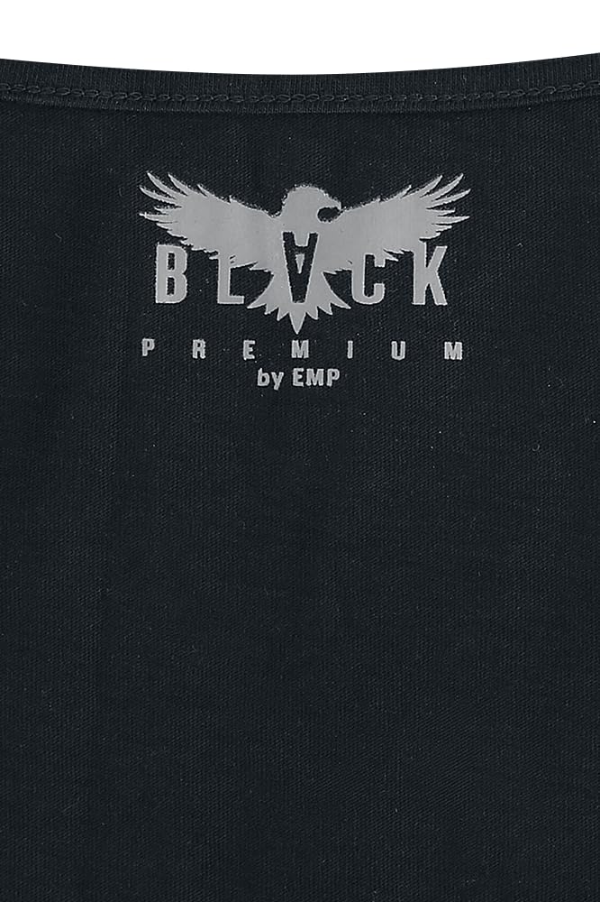 black-premium-by-emp-damen-t-shirt-schwarz-mit-raffungen image 6