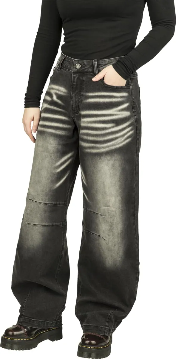 red-by-emp-hosen-damen-jeans-schwarz-barrel-fit-30w-32l image 1