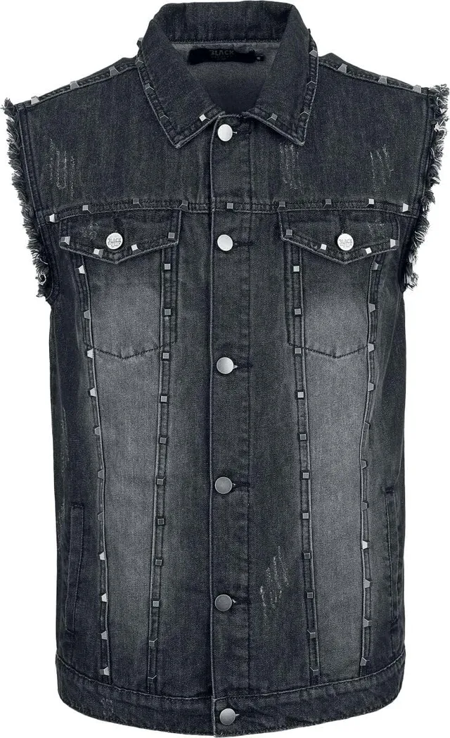 black-premium-herren-weste-schwarz-pyramidennieten image 1