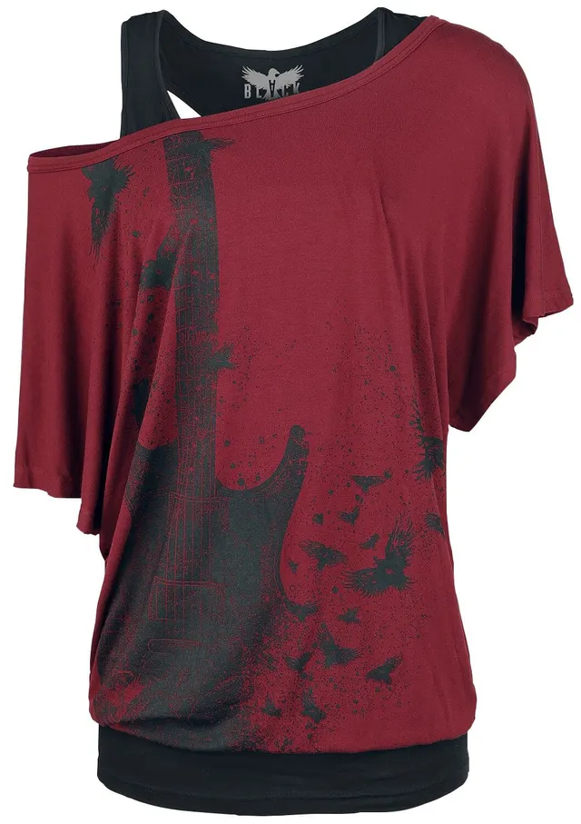 black-premium-by-emp-double-layer-t-shirt-gitarre-damen-xxl image 1