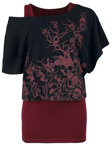 black-premium-by-emp-damen-doppelpack-top-t-shirt-schwarz-bordeaux image 7