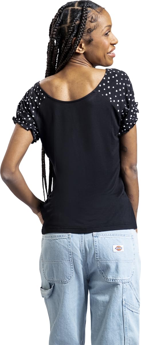 red-by-emp-damen-t-shirt-schwarz-katzen-allover-raglan image 5