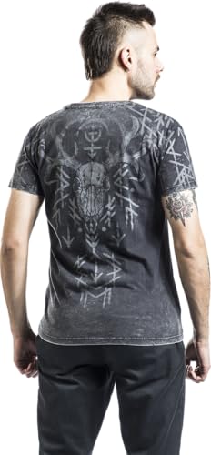 black-premium-by-emp-herren-t-shirt-schwarz-washed-runen-gr-l image 8