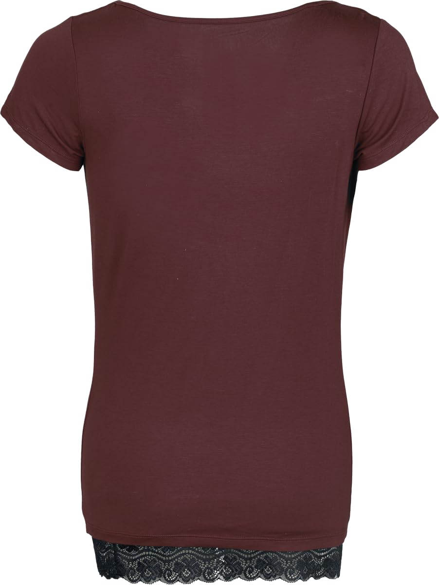 black-premium-by-emp-damen-2-in-1-t-shirt-bordeaux-top-schwarz image 3