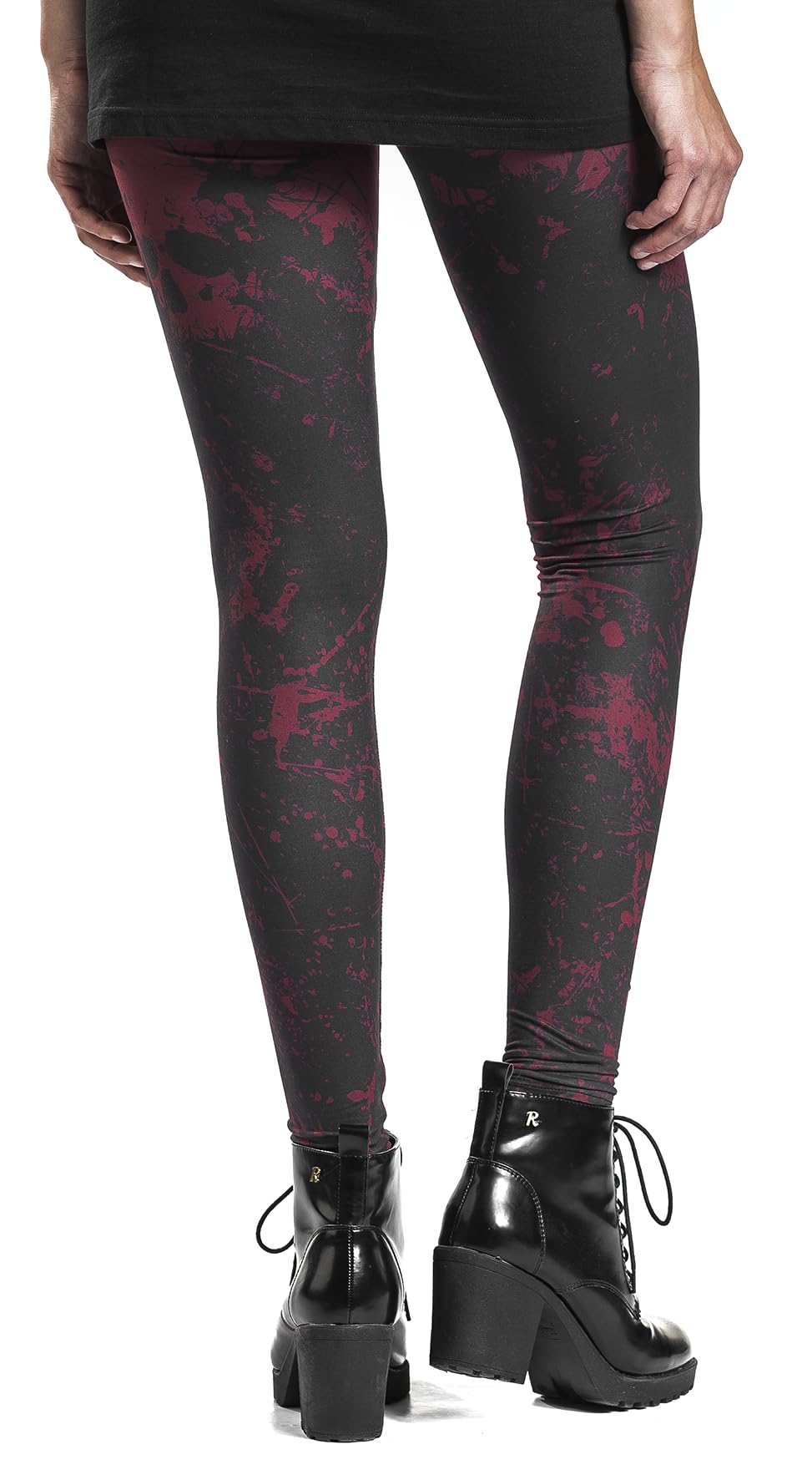 black-premium-by-emp-dunkelrote-leggings-allover-print-m image 8