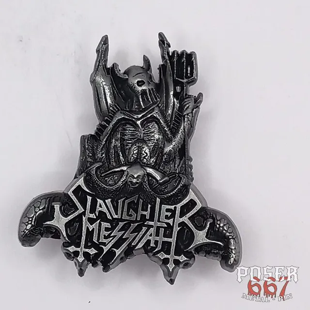 slaughter-messiah-cursed-to-the-pyre-3d-pin-antik-silber-5-cm image 1