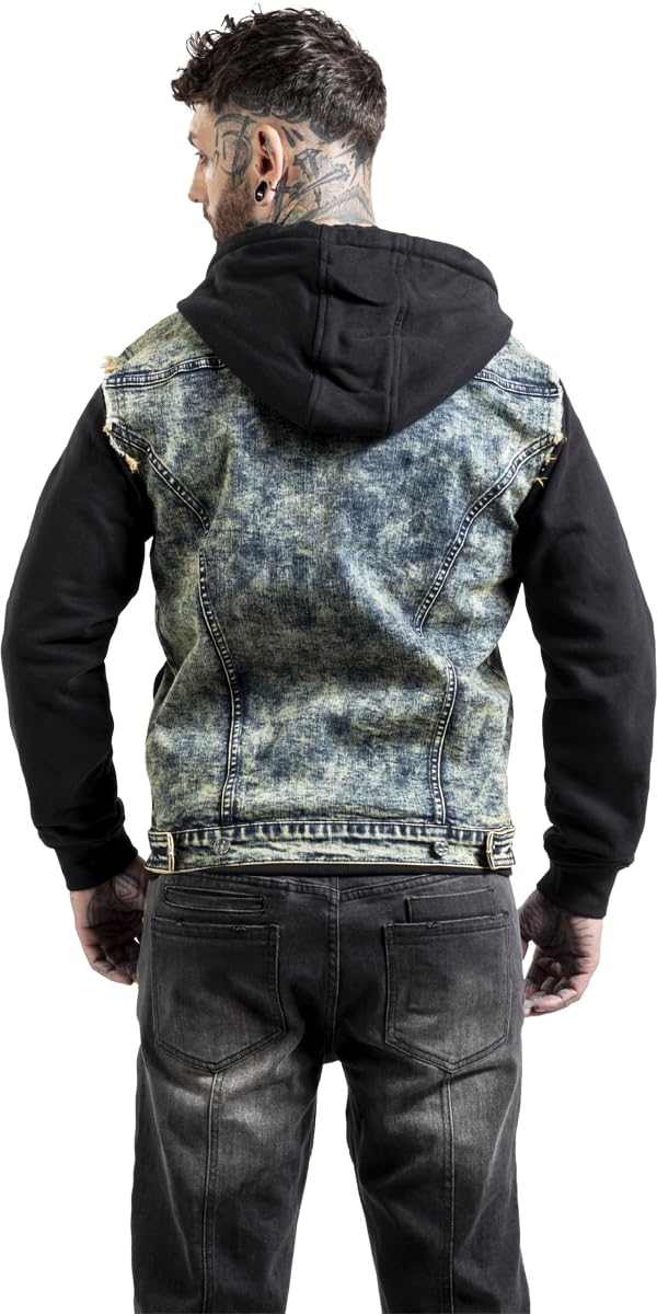 black-premium-kapuzenjacke-herren-schwarz-blau-reissverschluss-m image 5