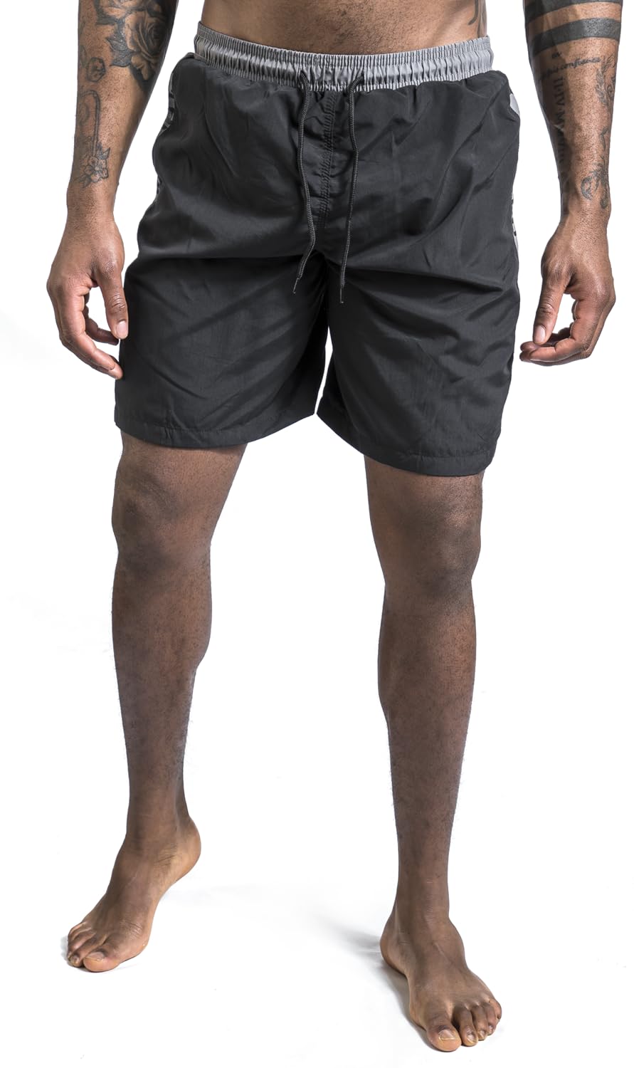 red-by-emp-bademode-herren-badeshorts-schwarz-mit-print image 2