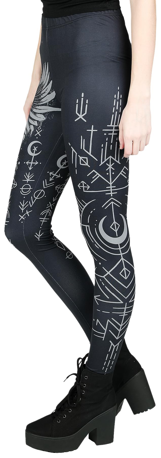 black-premium-damen-leggings-schwarz-vogelprint-gr-e-s image 4