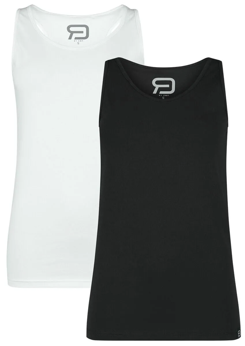 red-by-emp-basic-doppelpack-tops-damen-schwarz-weiss-l-baumwolle image 1