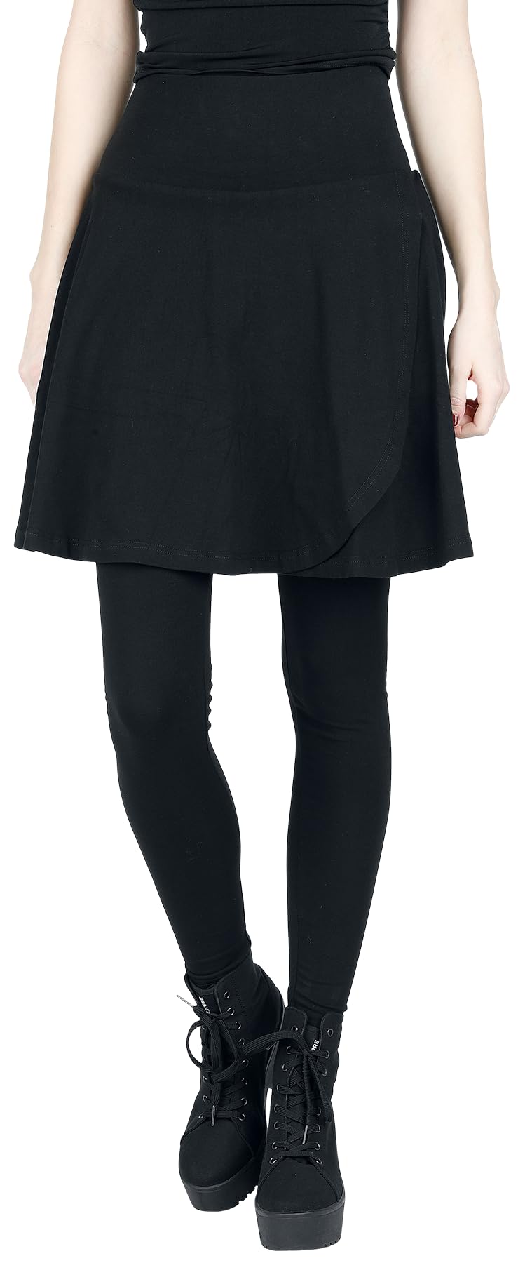 red-by-emp-schwarze-basic-leggings-mit-rock-damen-schwarz image 2