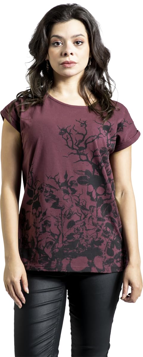 black-premium-by-emp-bordeaux-t-shirt-front-backprint-damen image 2