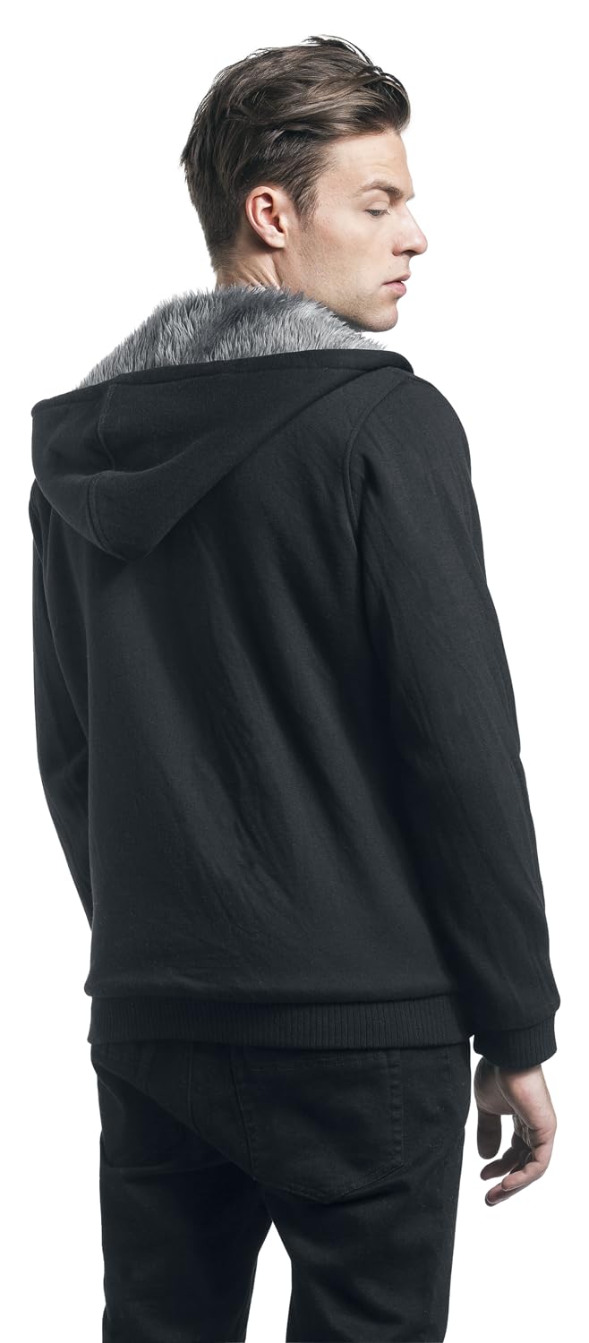 red-by-emp-sweatshirtjacke-fellkapuze-schwarz-herren image 6