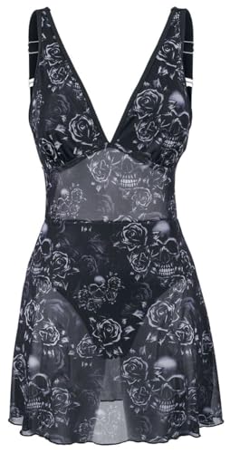 black-premium-by-emp-badeanzug-totenkopf-rosen-damen-schwarz image 6