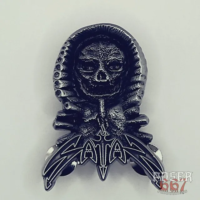 poser667-productions-satan-trail-of-fire-3d-pin-antik-silber-5-cm image 1