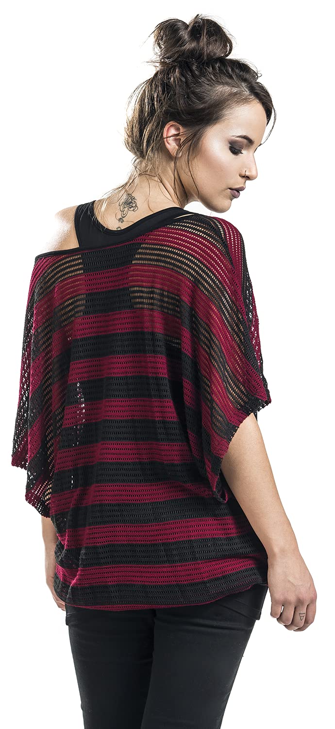 black-premium-by-emp-fledermaus-rmel-t-shirt-damen-rot-schwarz-mit-top image 7