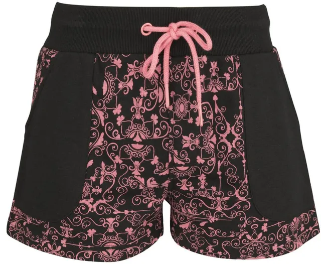 red-by-emp-shorts-damen-schwarz-pink-muster image 1