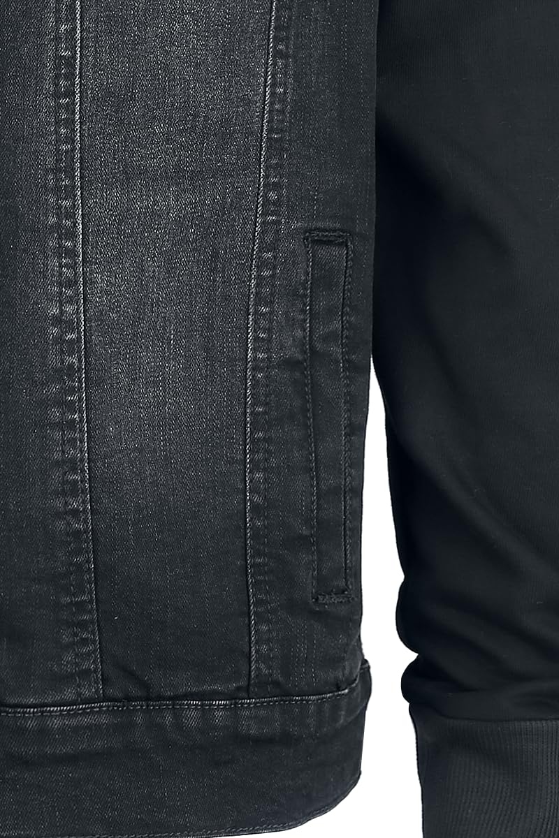 red-by-emp-jeansjacke-herren-dunkelgrau-kapuze-l-streetwear image 5