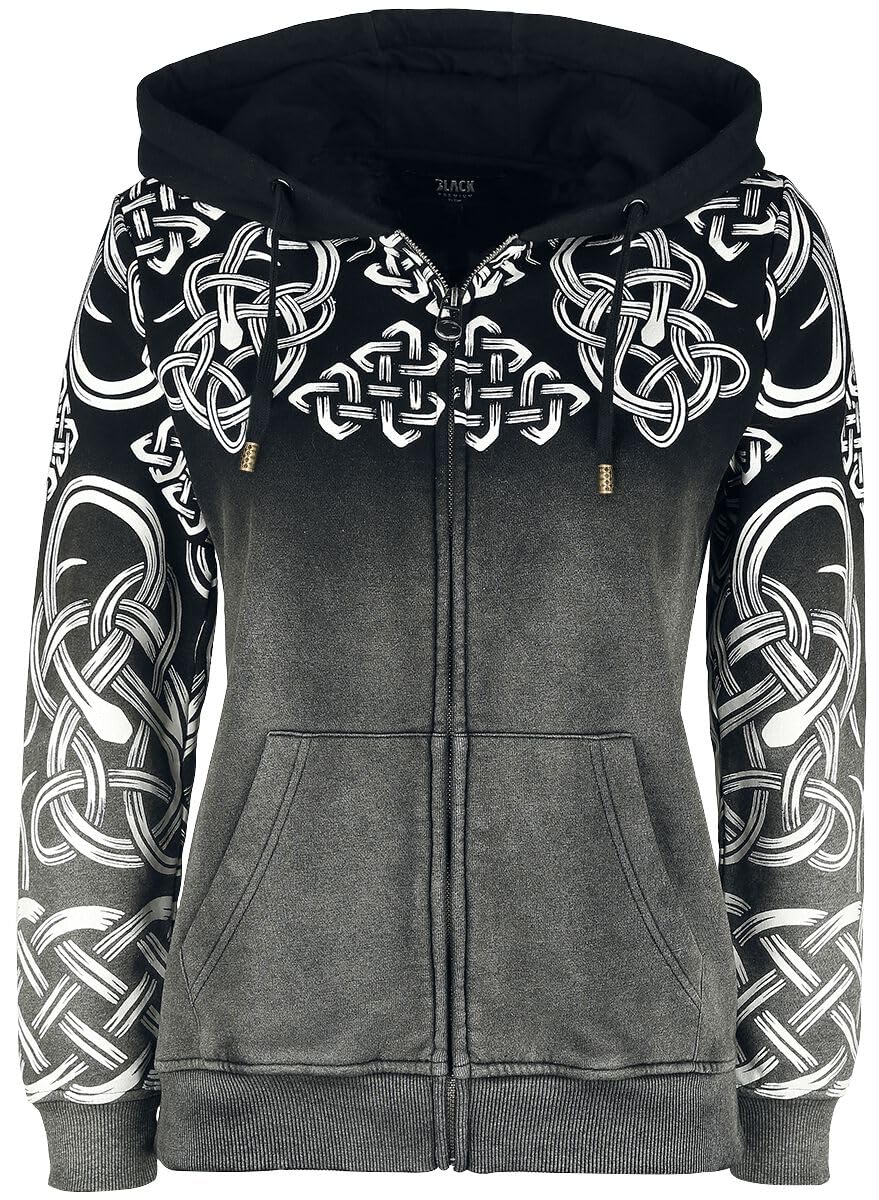 black-premium-by-emp-kapuzenjacke-grau-damen-xxl-keltenmuster image 1