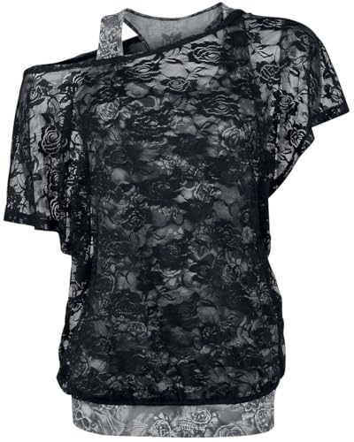 black-premium-by-emp-top-damen-grau-mit-schwarzem-spitzen-shirt image 8