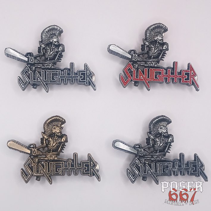 slaughter-surrender-or-die-3d-pin-metall-anstecker-antik-silber-5-5cm image 2