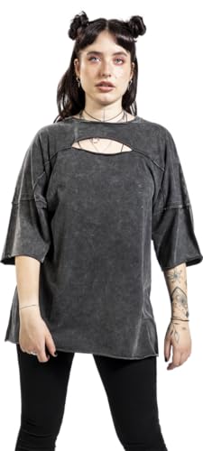black-premium-by-emp-t-shirt-cut-out-dekollet-damen-schwarz-m image 7