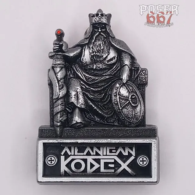 atlantean-kodex-pilgrim-3d-pin-anstecker-silber-roter-stein image 1
