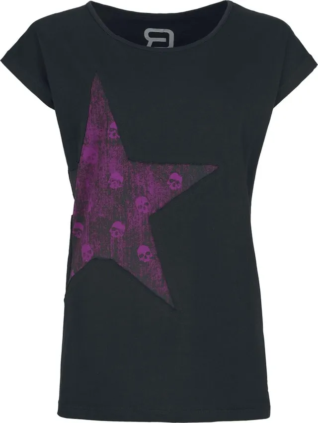 red-by-emp-t-shirt-mit-stern-damen-t-shirt-schwarz-sternprint image 1