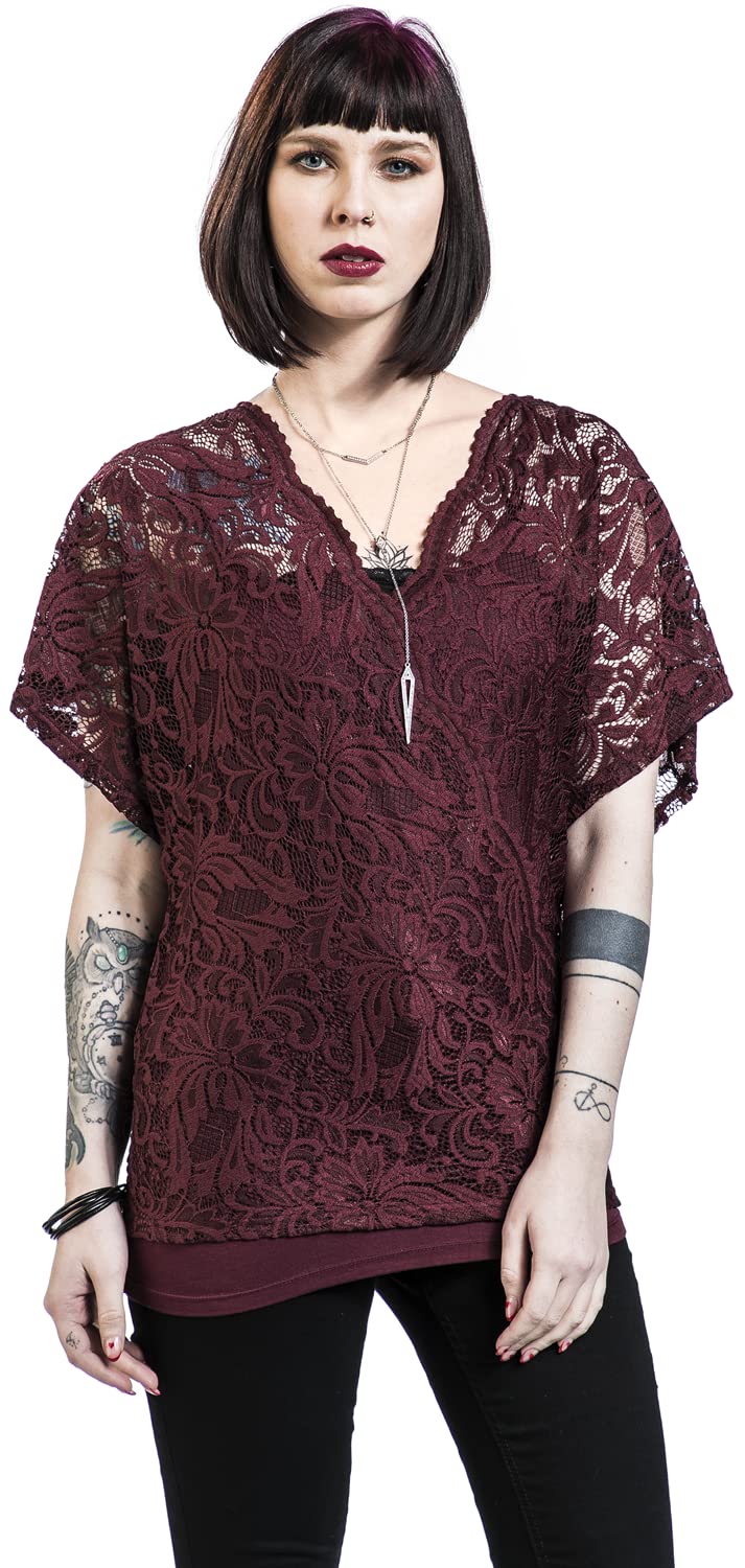 black-premium-by-emp-rotes-lockeres-spitzen-t-shirt-damen image 5