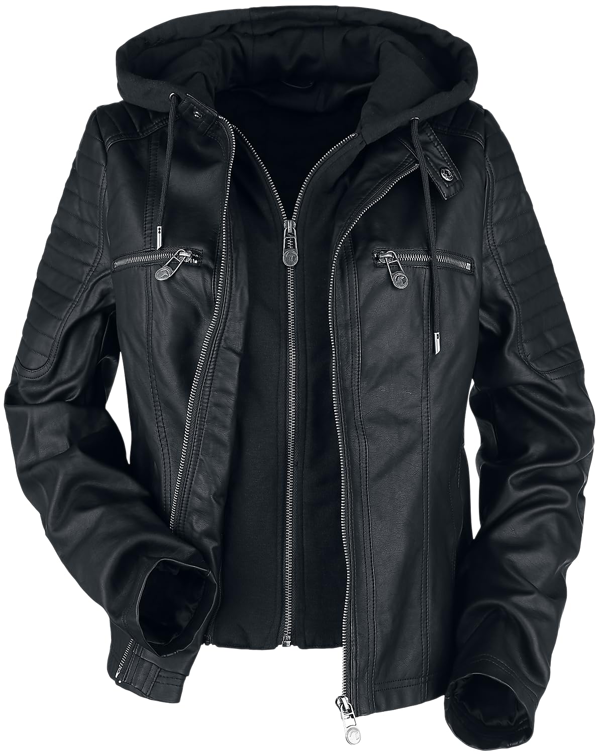 black-premium-by-emp-damen-kunstlederjacke-schwarz-3xl-biker image 4