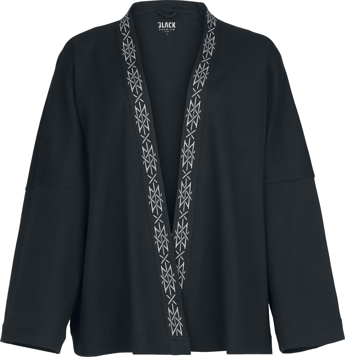 black-premium-by-emp-damen-cardigan-schwarz-fl-gel-print image 1