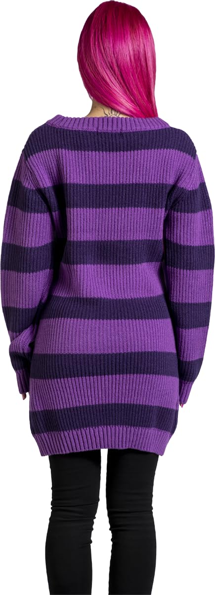 red-by-emp-damen-lila-strickpullover-gestreift-rundhals-l image 6
