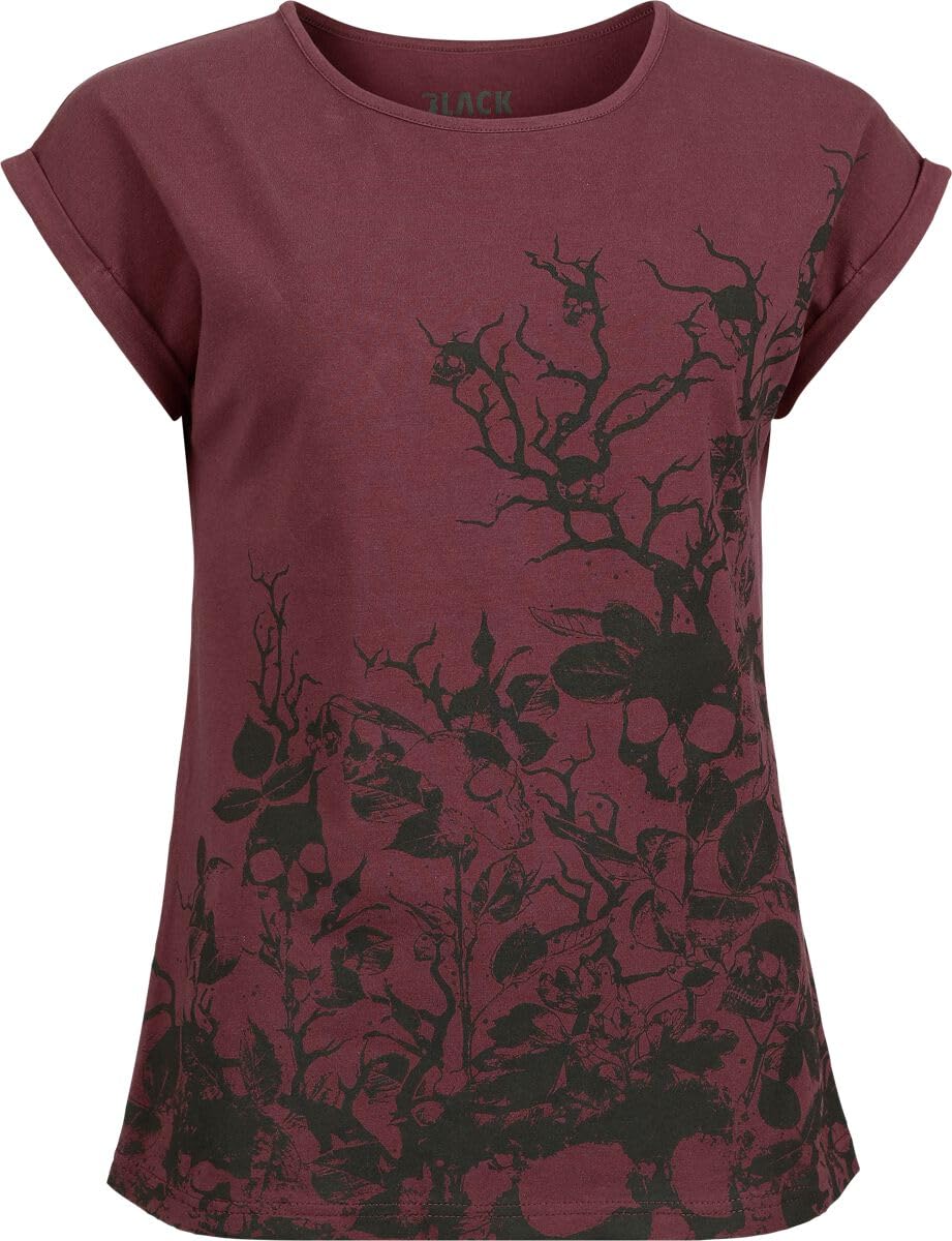 black-premium-by-emp-bordeaux-t-shirt-front-backprint-damen image 1