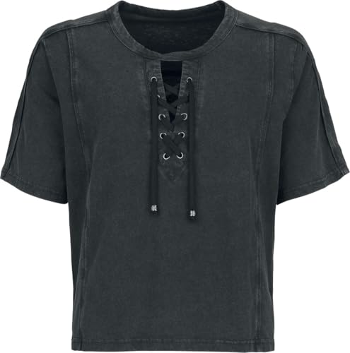black-premium-essential-t-shirt-schn-rung-schwarz-damen image 7