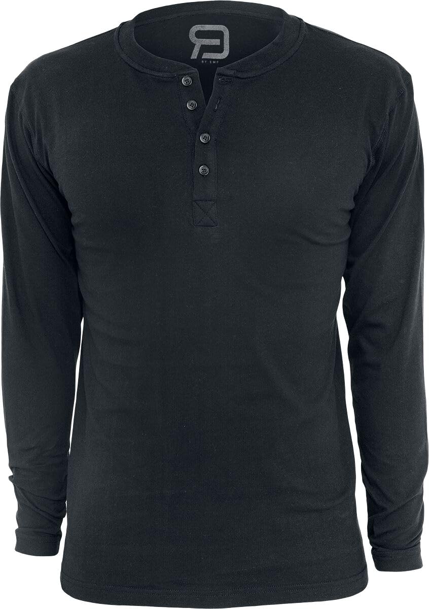 red-by-emp-langarmshirt-basic-schwarz-l-mit-knopfleiste image 1