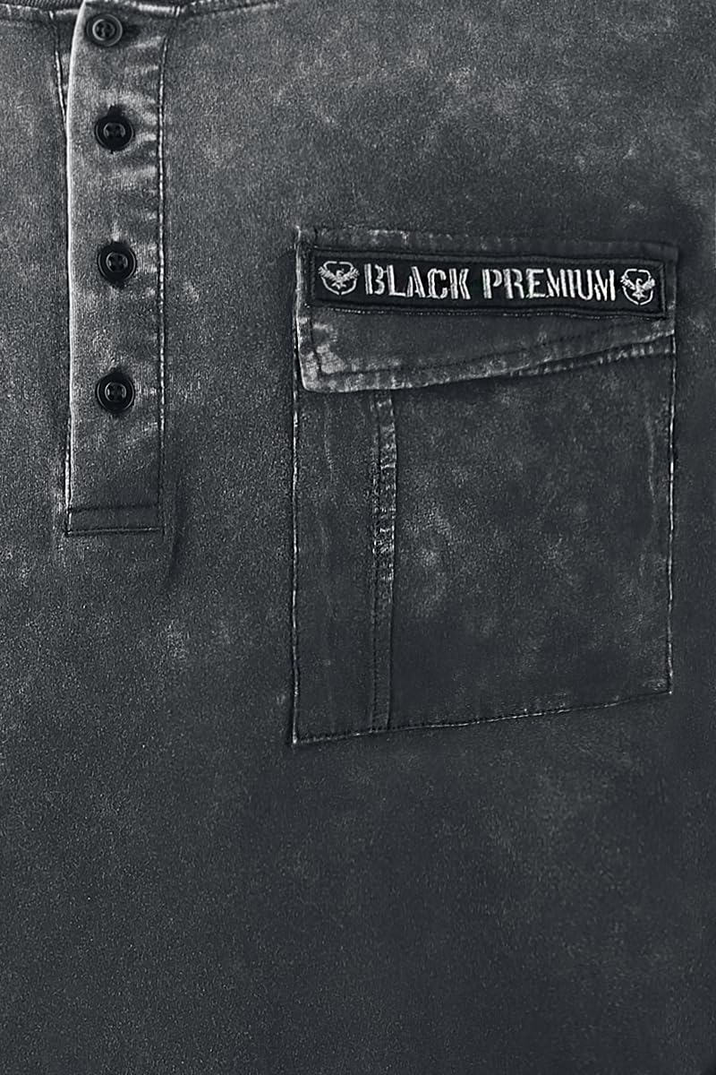 black-premium-vintage-langarmshirt-longsleeve-s-grau-patch image 4