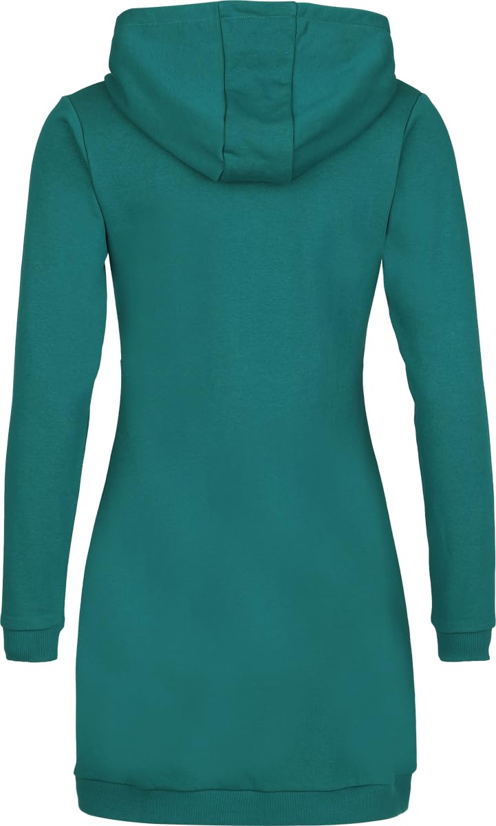 red-by-emp-kleid-damen-hoodiekleid-t-rkis-gr-l-kapuze image 3