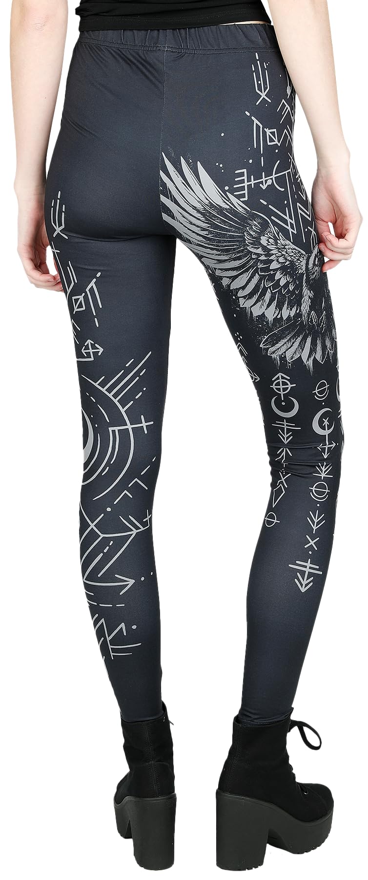 black-premium-damen-leggings-schwarz-vogelprint-gr-e-s image 5