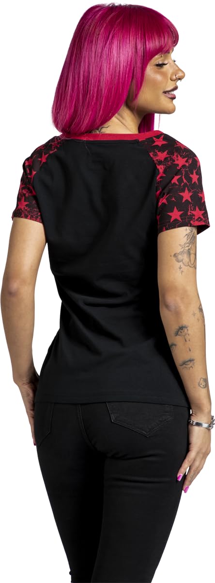 red-by-emp-t-shirts-damen-t-shirt-raglan-schwarz-rot-l image 5