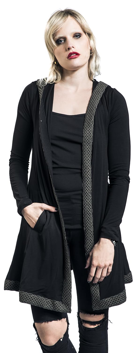 black-premium-by-emp-cardigan-damen-schwarz-mit-kapuze-gr-s image 2