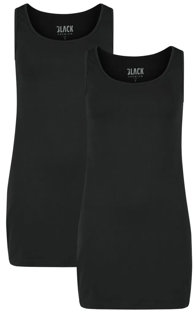 black-premium-by-emp-damen-basic-doppelpack-tops-schwarz-baumwolle image 1