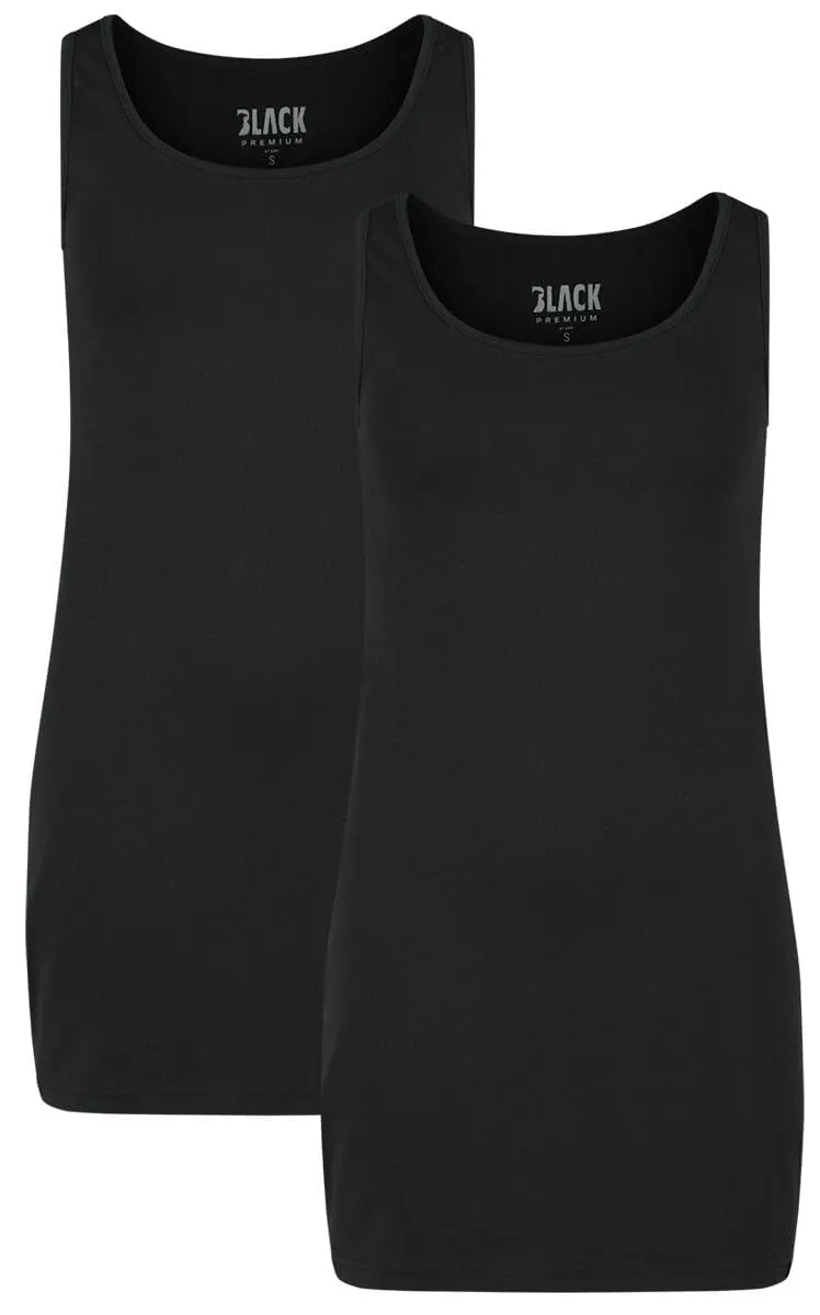 black-premium-by-emp-damen-basic-doppelpack-tops-schwarz-baumwolle image 1